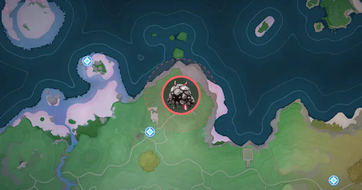 Alpha Bouldus’s location on the Idyll map, in Berylline Vale