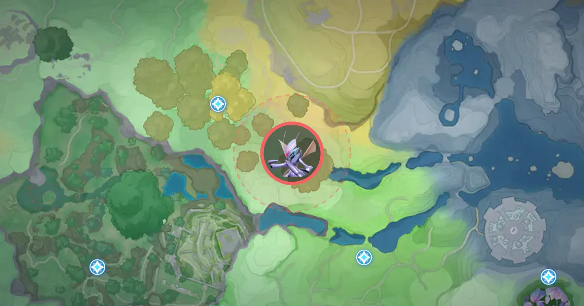 Alpha Ignitis’s location on the Idyll map, in Berylline Vale