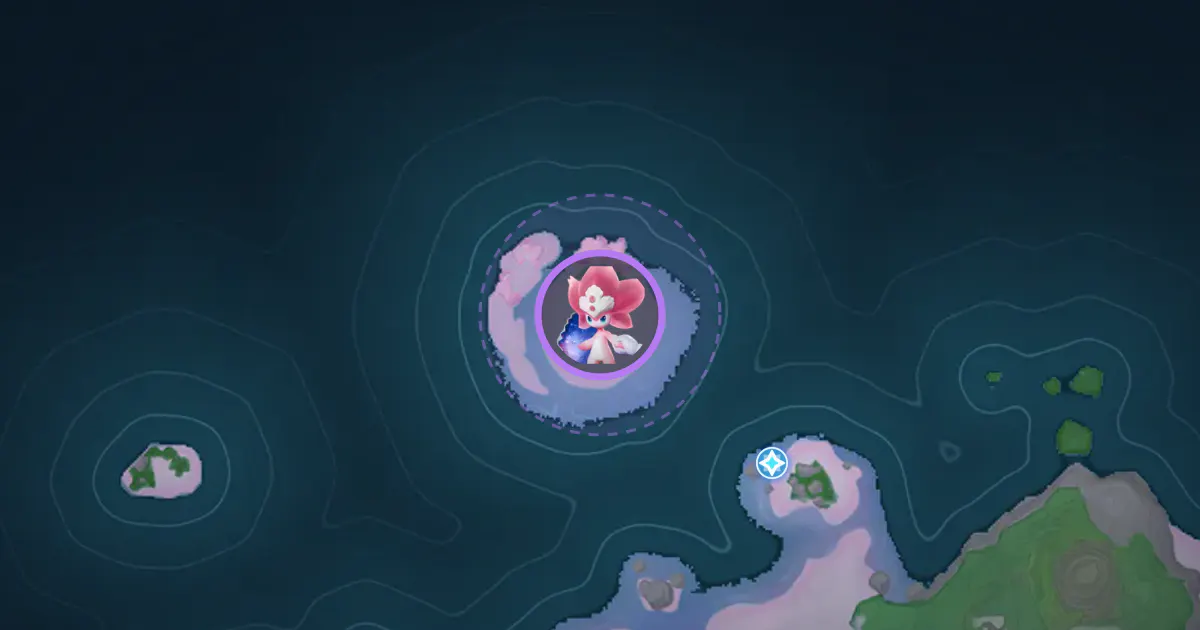Omega Sherro’s location on the Idyll map, in Echoback Landing
