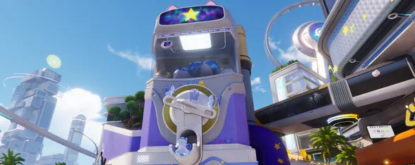 The Starwish Gacha shop, its machine and its colorful capsules: in-game map preview